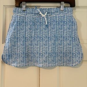 NEW Vineyard Vines Girl’s Performance Skort Bayside Blue Geo Large 14 Sporty